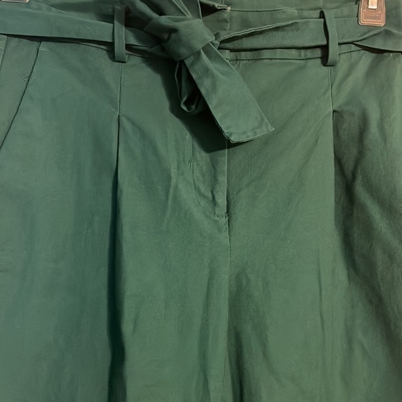 Ann Taylor Paperbag Pant Dark Green Tie Waist size 4 - Picture 3 of 6